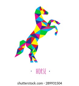 Horse stylized triangle polygonal model