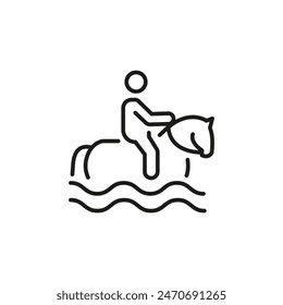 Horse swimming icon. Simple horse swimming icon for social media, app, and web design. Vector illustration.