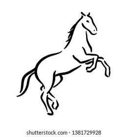 Horse Symbol Illustration Black On White Stock Vector (Royalty Free ...