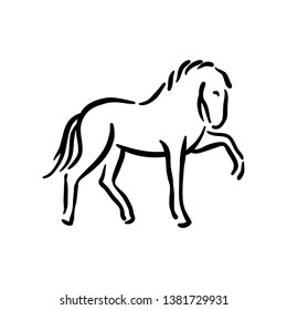 Horse Symbol Illustration Black On White Stock Vector (Royalty Free ...