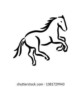 Horse Symbol Illustration Black On White Stock Vector (Royalty Free ...