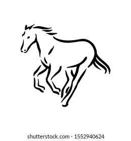 Horse Symbol Illustration Black On White Stock Vector (Royalty Free ...