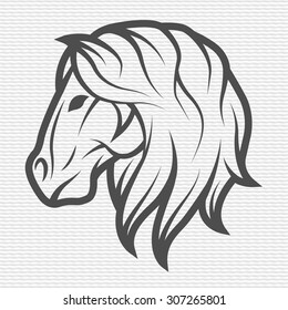 Horse symbol, logo, emblem. Contour Design.