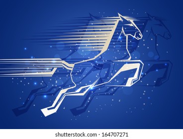 Horse - symbol of new 2014 year 