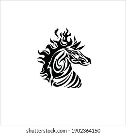 Horse Symbol. Tribal Tattoo Design. Vector Illustration.