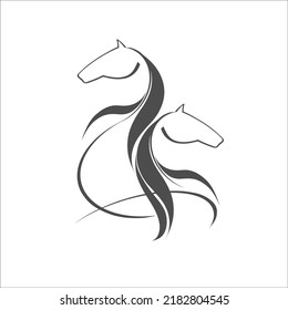 Pferdesymbol, Vektorgrafik. Logo-Design für Pferdekopf