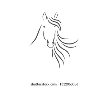 Stock Horse Head On Snowy Background Stock Vector (Royalty Free) 165195839