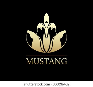 Horse symbolic logo element, vector