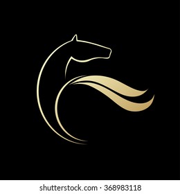 Horse symbolic logo element, vector icon