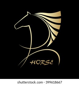 Horse symbolic logo element, vector