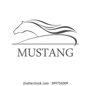 Horse symbolic logo element, vector