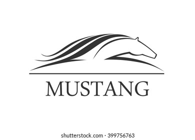 Horse symbolic logo element, vector
