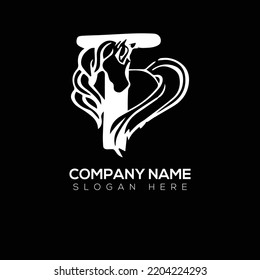 Horse with T letter  logo vector illustration design 