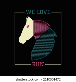 Horse  T Shirt Design And Vector Illustration. 