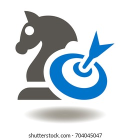 Horse Target Vector Icon. Strategy Goal Illustration.