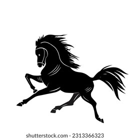 Horse tattoo symbol new year for design isolated vector animal emblem or logo template. Year of the horse.