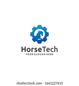 Horse Tech Logo Animal Vector, for global companies and machine maintenance