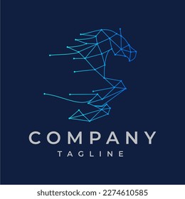 Horse Tech Logo Design Icon