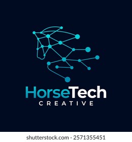 Horse Tech Logo Gradient Color Template, Technology, Smart, Future, Logo Design Vector.