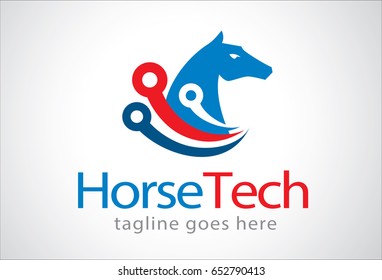 Horse Tech Logo Template Design