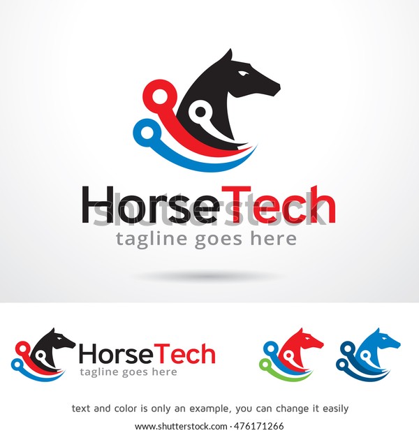 Horse Tech Logo Template\
Design Vector