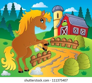 Horse theme image 4 - vector illustration.