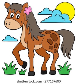 Imagen de tema del caballo 6 - ilustración del vector eps10.