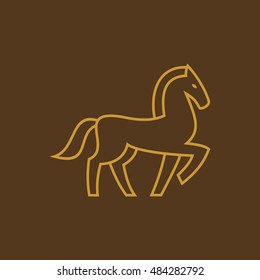 horse  thin line icon design. zoo animals vector illustration