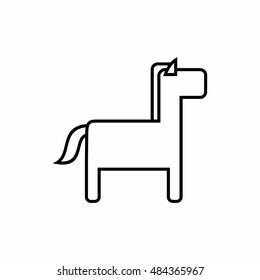 horse thin line icon design. zoo animal vector illustration