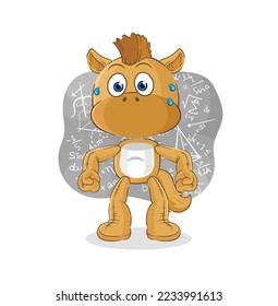 the horse thinking hard vector. cartoon character