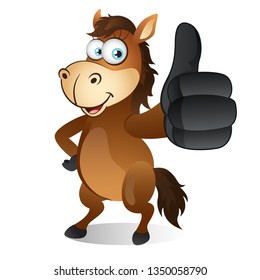 Horse with Thumbs up gesture