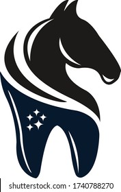 Horse and tooth vector design