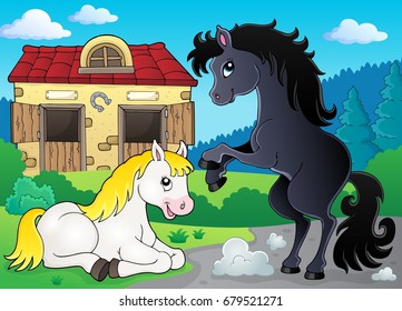 Imagem do tópico do cavalo 7 - ilustração vetorial eps10.