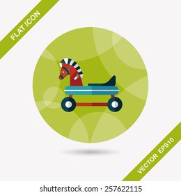 horse toy car flat icon with long shadow,eps10