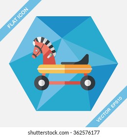 horse toy car flat icon with long shadow,eps10