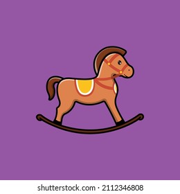 Horse Toy Cartoon Vector Icon Illustration. Animal Icon Concept Isolated Premium Vector. Flat Cartoon Style