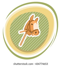 Horse toy colorful icon