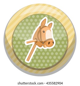 Horse toy colorful icon