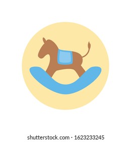 Horse toy design of Childhood play fun kid game gift object little and present theme Vector illustration