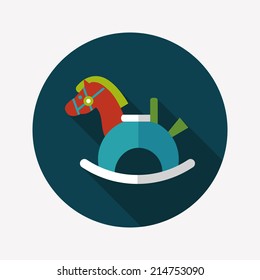 horse toy flat icon with long shadow,eps10