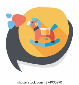horse toy flat icon with long shadow,eps10