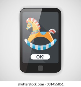 horse toy flat icon with long shadow,eps10