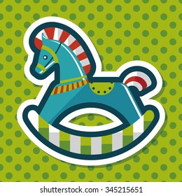 horse toy flat icon with long shadow,eps10