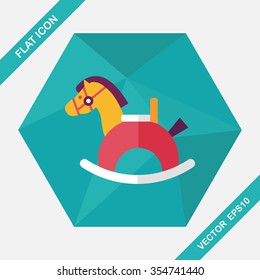 horse toy flat icon with long shadow,eps10