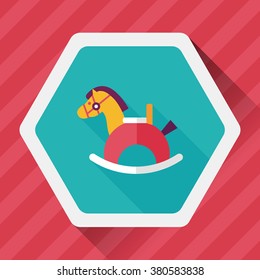 horse toy flat icon with long shadow,eps10