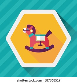 horse toy flat icon with long shadow,eps10