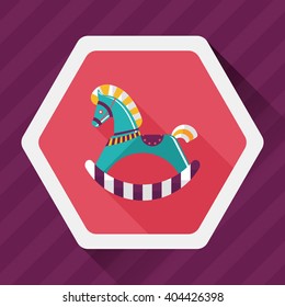 horse toy flat icon with long shadow,eps10
