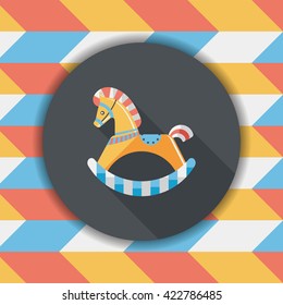 horse toy flat icon with long shadow,eps10