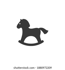 Horse toy icon in flat vector
