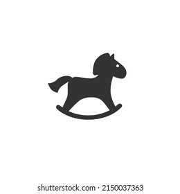 Horse toy icon in flat vector sign